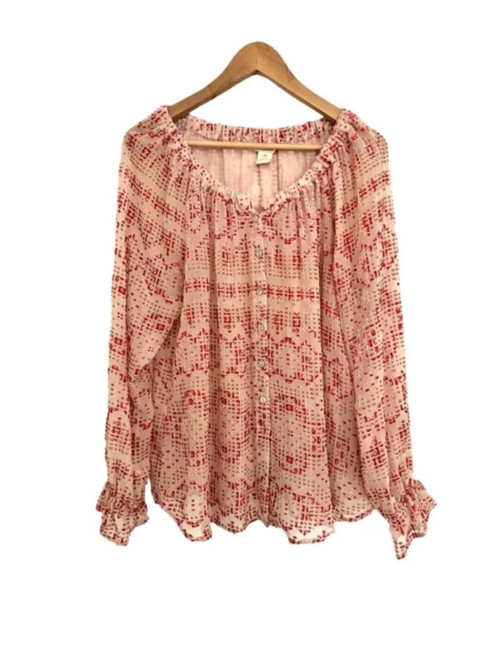 SUNDANCE Boho Silk-Blend Burnout Blouse - LG - NWOT - Picture 15 of 16